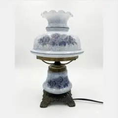 アンティーク 陶器製 テーブルランプ ネイビー 花柄 - メルカリ