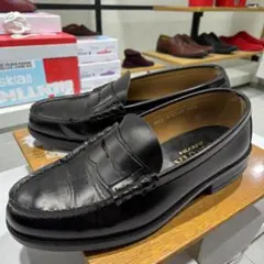 【定番・幅広EEE】HARUTA ハルタ コインローファー 黒 25.5cm