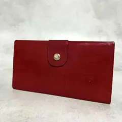 CELINE マカダム レッド レザー レディース 長財布 9627 - メルカリ