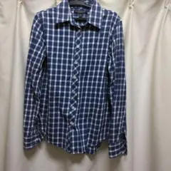 長袖チェックシャツ　バナナリパブリック