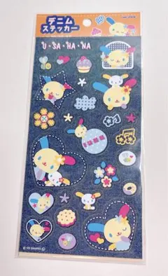 【ウサハナ デニム】サンリオ デニムステッカー