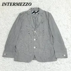 INTERMEZZO インターメッツォ 麻混ジャケット M グレーのサムネイル