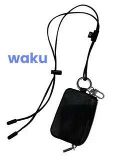 【最終値下げ】waku/ワクミニポーチ　本革　ショルダー ブラック