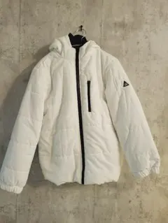 1回のみ着用11-12ʏ140　SHEENホワイト中綿ジャケット フード付き