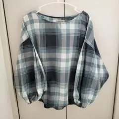 【値下げ】【美品】サマンサモスモス　トップス　ブルー　チェック柄　Free