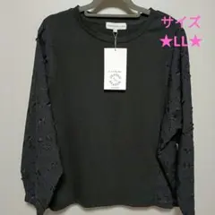 SEASONREASON袖立体レースプルオーバー★サイズLL★タグ付き未使用
