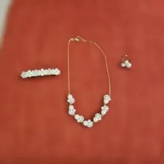 パールフラワーモチーフ アクセサリーセット