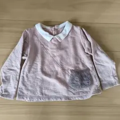 petit main 120 ピンク 長袖カットソー 猫刺繍