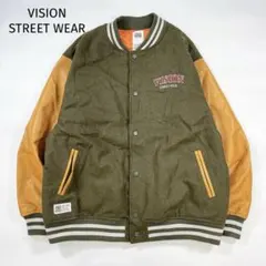 VISION STREET WEAR スタジャン 3L 刺繍 合皮 大きいサイズ