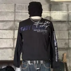平成　ギャル男　ダークコア　ロンT グランジ　パンク　ストリート　お兄系　英字