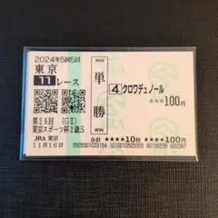 クロワデュノール 東京スポーツ杯2歳ステークス 現地的中単勝馬券 期限切れのサムネイル