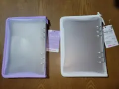 ダイソー　A5 6リングファイル 紫、白色　シール帳③