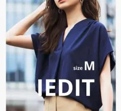 IEDIT フレンチスリーブ わきシェードスリーブ カットソー ネイビーMサイズのサムネイル