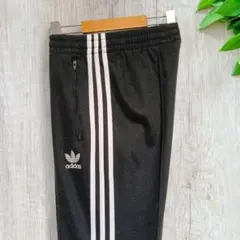 美品 アディダスオリジナルス トレフォイル刺繍ロゴトラックパンツ 黒 M