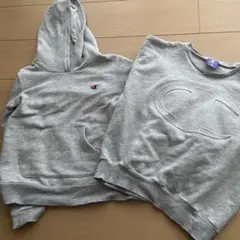Champion グレー スエット2点　フード付き　フード無し
