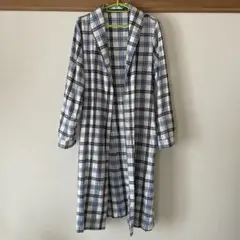 チェック柄　ロングコート