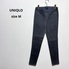 ユニクロ レディース スキニーデニムパンツ M ダークグレー ストレッチ ロング