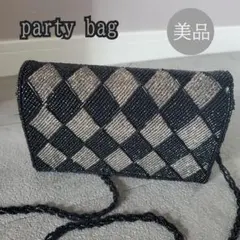 美品 ビーズ 刺繍 パーティー バッグ フォーマル ブラック お呼ばれ 結婚式