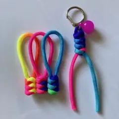 ジッパータブ パラコード3個+キャンディーチャームセット【70】 レインボー