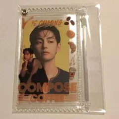 BTS V コンポーズコーヒーデザイン　ジッパーケース　キーホルダー　テヒョン
