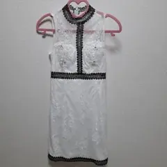 新品☆dazzy store キャバドレス レース ホワイト Lサイズ