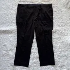 美品✨ ウエスト130cm 黒 ツータック スラックス ビッグサイズ トラウザー