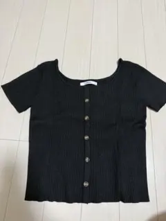 GRL フロントボタンリブニットトップス