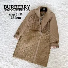 希少✨【バーバリー】TBロゴ刺繍切替キルティングコート ノバチェック ベージュ