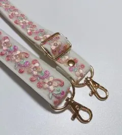 63. インド刺繍リボン ショルダーストラップ