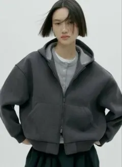 H&M グレー 中綿フード付きジャケット