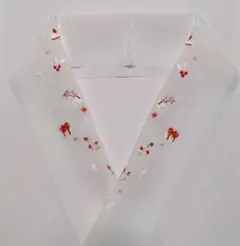 半襟　半衿　クリスマス　刺繍　ししゅう　白✖赤✖シルバー　サンタ　ケーキ