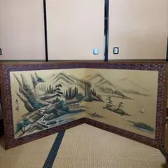 和風衝立 ついたて　目隠し　水画 木製　昭和レトロ　アンティーク 和風衝立 ついたて 目隠し 水画 木製 昭和レトロ アンティーク - メルカリ