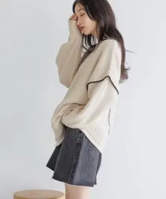 LOWRYS FARM 2WAYステッチプルオーバーLS LONG丈