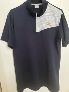 MIZUNOメンズハーフジップ ポロシャツ ネイビー M