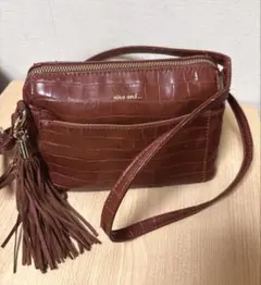 ニコアンド　ショルダーバッグ　クロコダイル　ブラウン