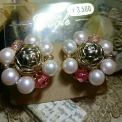 レトロ ☆。+パールイヤリング 美品