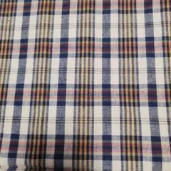 チェック柄 綿生地 ネイビー ホワイト
