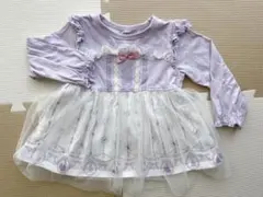 ラプンツェル風 チュール付き長袖カットソー トップス 100