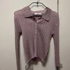 SNIDEL ラメ入り ポロニット 長袖