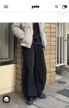 メンズ ブラック カーブデニムパンツ