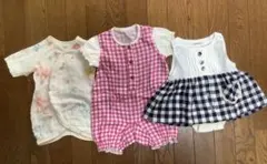かパーオール3点セット、3点とも綿100%がぜの生地赤ちゃんの肌に優しい