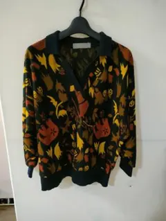 FOUR SEASONS カラフル柄 Vネック長袖ニット