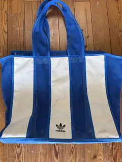 adidasアディダスメッシュトートバッグ 青白
