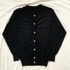 美品✨カシミヤ100% 金ボタン　長袖　カーディガン　ブラック　Mサイズ