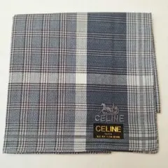 CELINE　 セリーヌ　大判 ハンカチ 　チェック柄　馬車のサムネイル