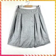 【UNTITLED】 フレアスカート カシミヤ混 リヨセル グレー L〜XL相当
