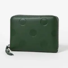【美品】perche ドット型押しラウンドパームフィット財布　グリーンのサムネイル