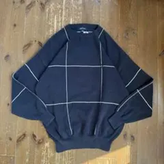 00s NAUTICA ネイビー ラグランスリーブ セーター M 香港製のサムネイル