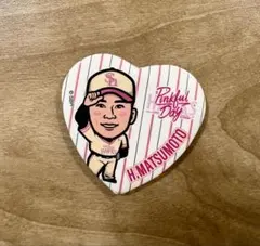 SoftBank HAWKS 松本選手 ハート型缶バッジ