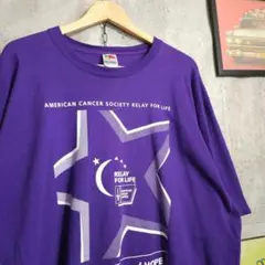 リレーフォーライフ アメリカンキャンサー Tシャツ パープル 2XL US古着